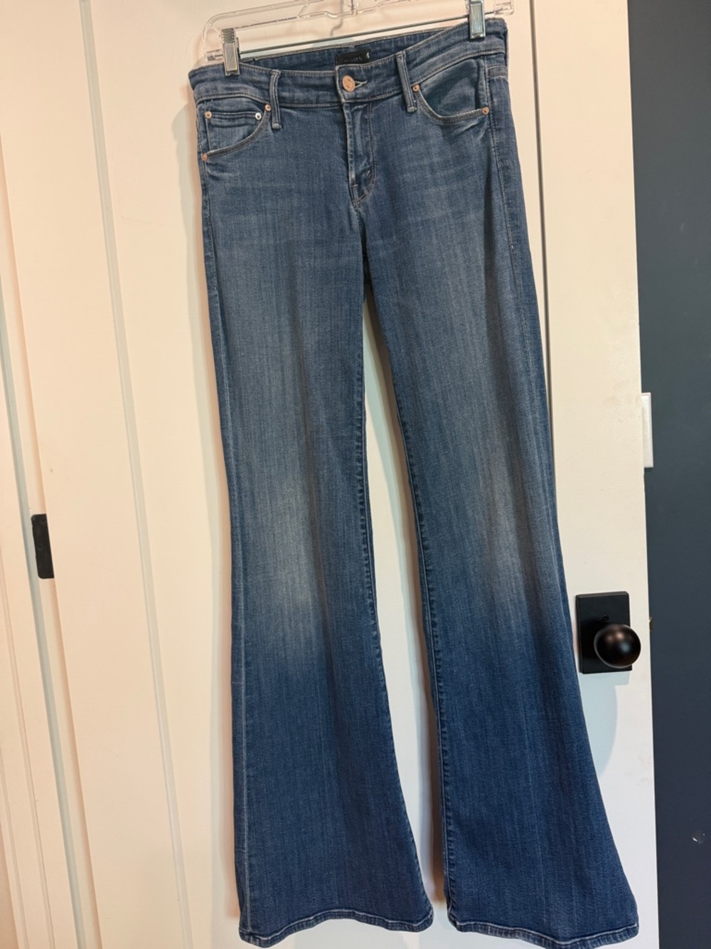 MOTHER The Wilder Flared Wide-Leg Jeans size 27 32” inseam